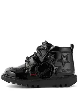 Image of Kickers Kickers Kick Hi Star Patent Boot - Black, Size 2 Older