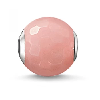 Image of Ladies Thomas Sabo Sterling Silver Karma Beads - Hot Pink Bamboo Coral Bead