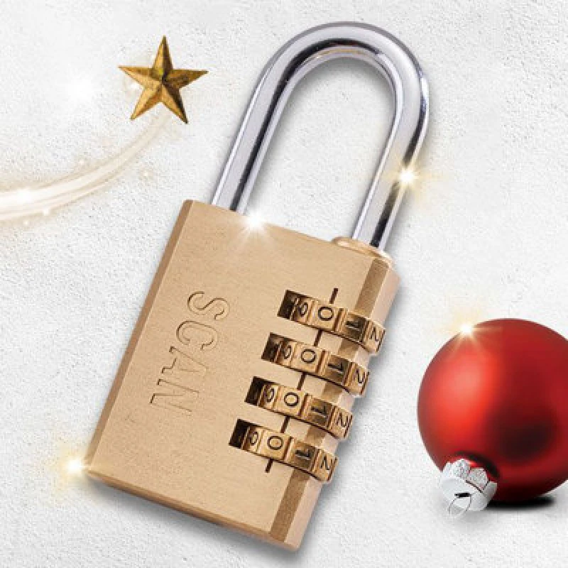 Image of SCAN NL1144 Brass Combination Padlock 38mm SCAPLB38COM - Scan XMS23PADCOMB