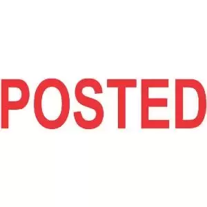 Image of COLOP Green Line Word Stamp POSTED Red Impressions size 38x14mm