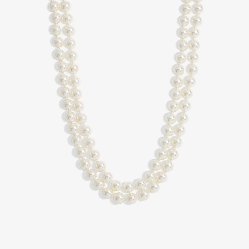 Image of Jon Richard Gold Plated Double Row Pearl Choker Necklace Gold