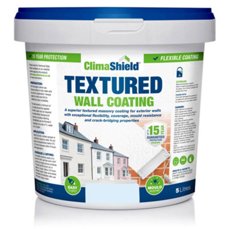 Image of Smartseal Wall Coating Textured (Frosted Blue), Waterproof 15 Years, Brickwork, Stone, Concrete And Render, Breathable, 10Kg