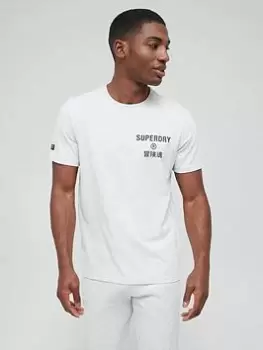 Image of Superdry Corp Logo Marl T-Shirt - Grey Size M Men