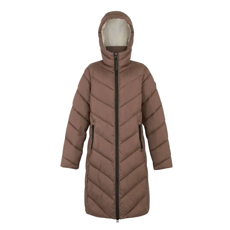 Image of Womens long hooded down jacket Regatta Anita Marron Female 38