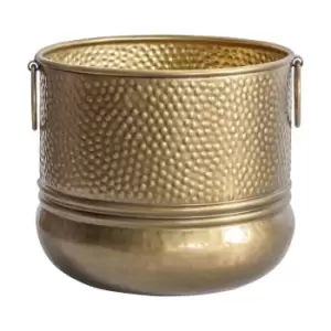 Image of Crossland Grove Feltham Planter Small Brass Antique 265x265x260Mm