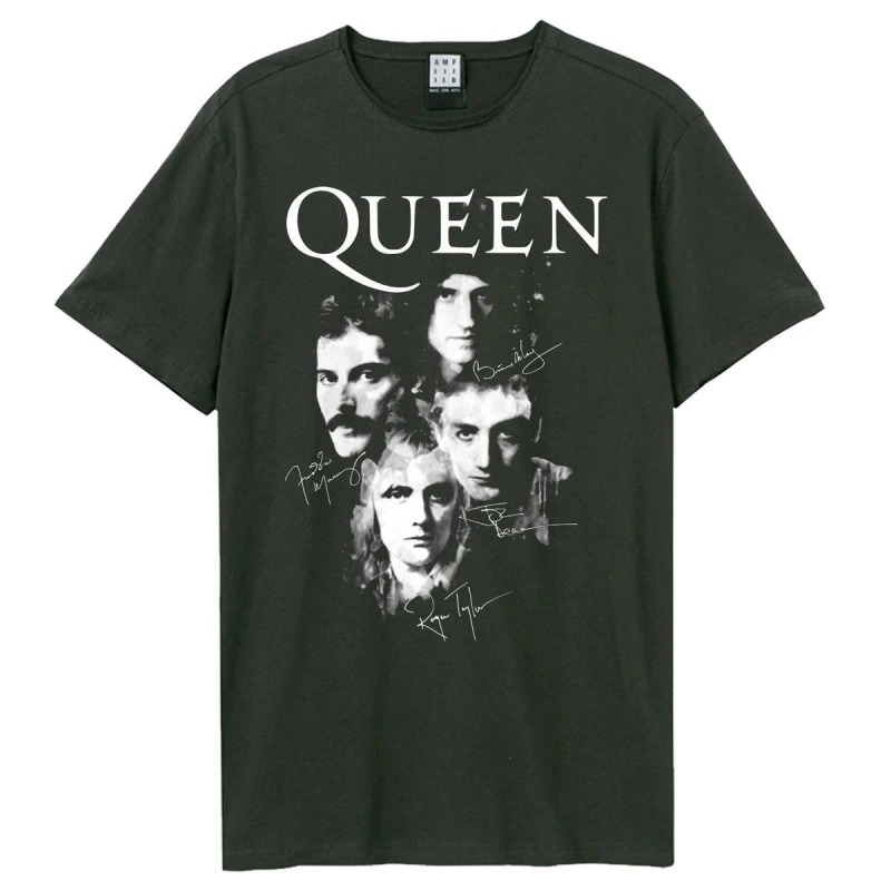 Image of Amplified Amplified Men Autographs Queen T-Shirt in Charcoal Size: Small Charcoal S Male 5063470154562