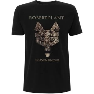Image of Robert Plant - Heaven Knows Unisex Medium T-Shirt - Black