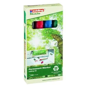 Image of Edding e-22 EcoLine Permanent Marker Chisel Tip Assorted Ref 4-22-4
