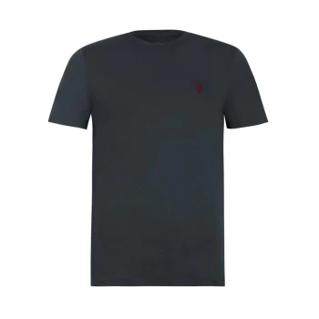Image of AllSaints Brace Contrast Short Sleeve Crew - Washed Black