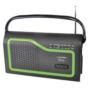 Image of Lloyton Lloytron Ibiza AM/FM Portable Radio with 4 Coloured Facia Panels - Black