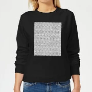 Image of Candlelight Lace Fabric Pattern Womens Sweatshirt - Black - 5XL