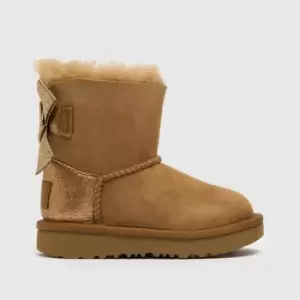 Image of UGG Tan Mini Bailey Bow Glitz Girls Toddler Boots