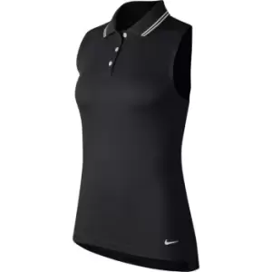 Image of Nike Dri-FIT Victory Womens Sleeveless Golf Polo - Black
