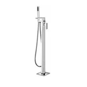 Image of Chrome Waterfall Freestanding Bath Shower Mixer Tap - Quadra