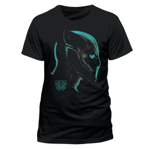 Image of Black Panther Movie - Neon Face Mens X-Large T-Shirt - Black
