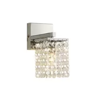 Image of Wall Lamp, 1 x G9, IP44, Polished Chrome, Crystal