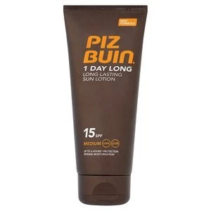 Image of Piz Buin 1 Day Long Lasting Sun Lotion SPF15 Medium 100ml