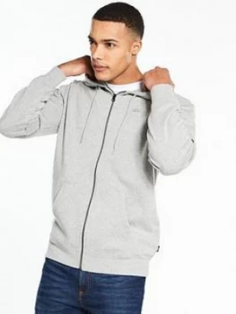 Image of Vans Small Logo Zip Through Hoodie Cement Heather Size XS Men