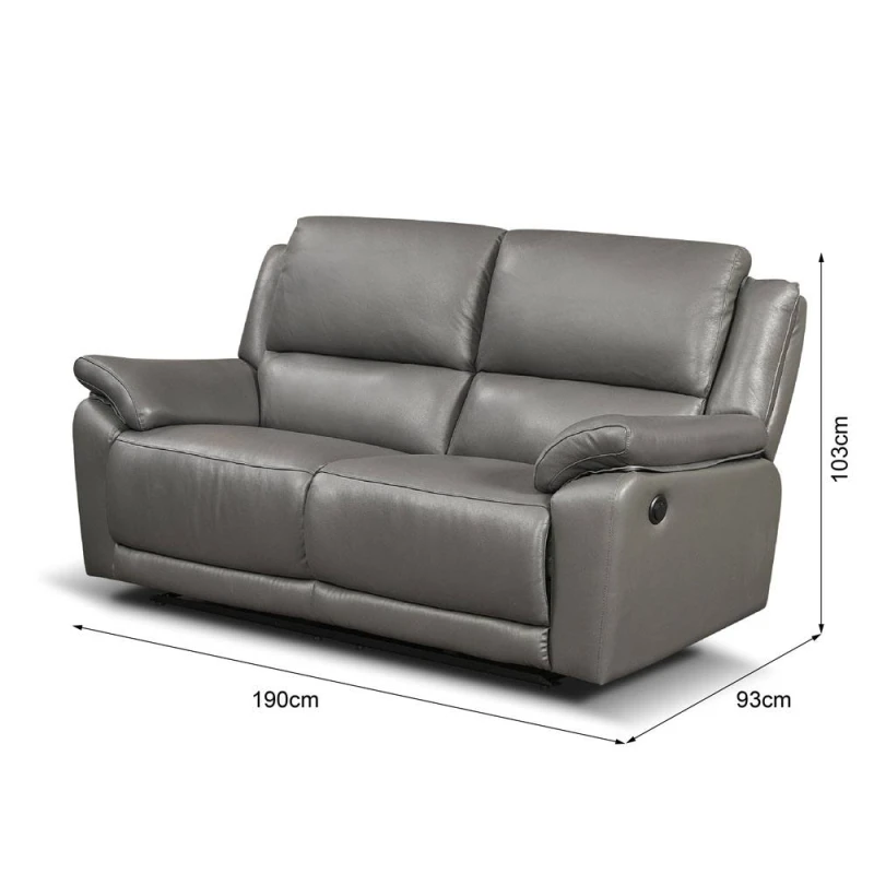Image of Home Garden Direct Scylla Recliner Sofa Set Power Reclining Sofas in Grey Size: 3 Seater Grey Unisex 3 Seater
