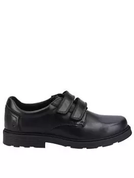 Image of Hush Puppies Logan Snr School Shoe - Black, Size 7 Older