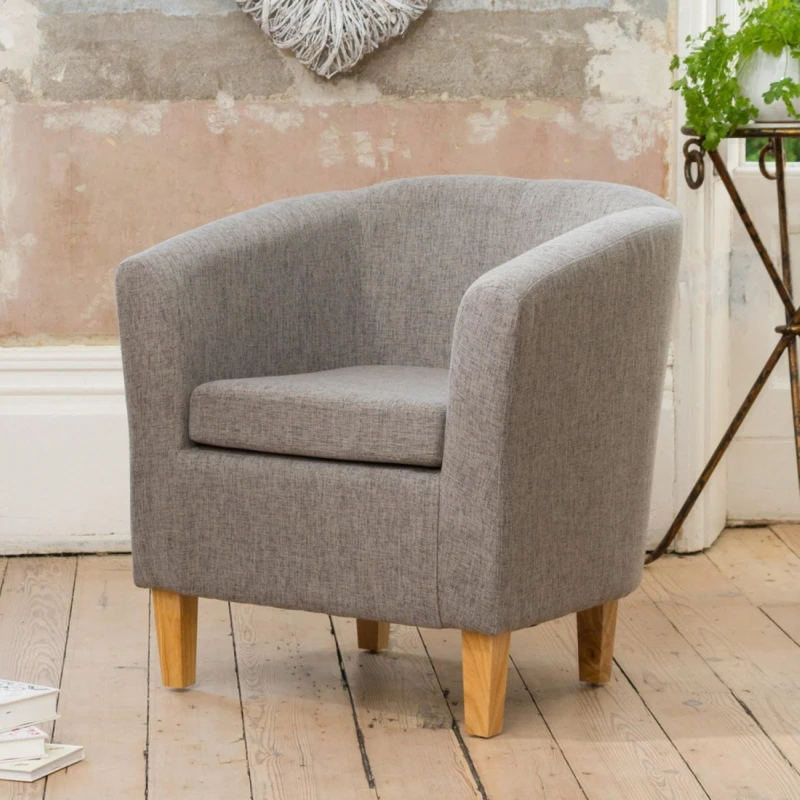Image of Artemis Home Alderwood 68cm Wide Fabric Tub Chair Armchair in Dark Grey Dark Grey Unisex