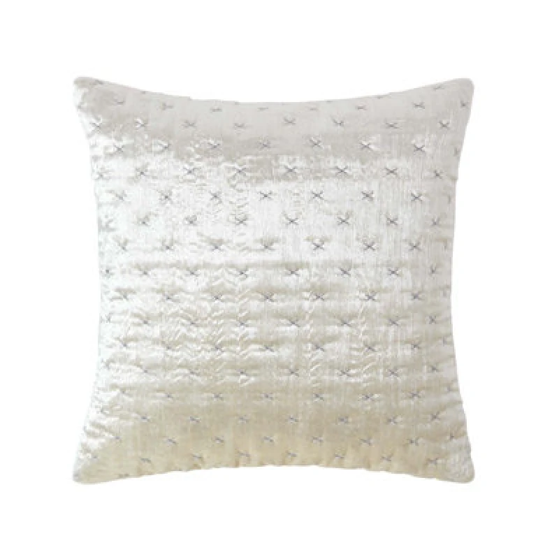 Image of HOMESCAPES Homescapes - Cream Crushed Velvet Cushion Cover, 40 x 40cm - Natural SF2047B