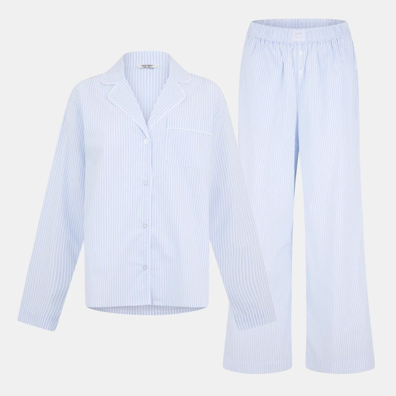Image of Jack Wills Pyjama Two Piece Set - Blue Blue 8