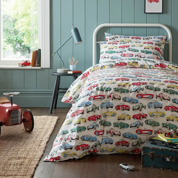 Image of Cath Kidston Vintage Cars Duvet Set , Single, Multi