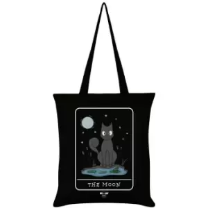 Image of Spooky Cat - The Moon Tarot Tote Bag (One Size) (Black/Grey/White)