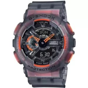 Image of Mens Casio 'G-Shock Semi Transparent ' MultiColour and Grey Plastic/Resin Quartz Chronograph Watch