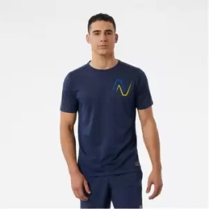 Image of New Balance Graphic Impact Run Short Sleeve T-Shirt Mens - Blue