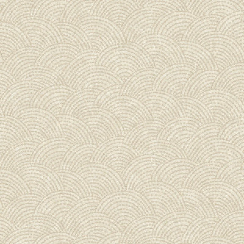 Image of Grandeco Boutique Shell Metallic Curve Luxury Weight Embossed Wallpaper, Beige