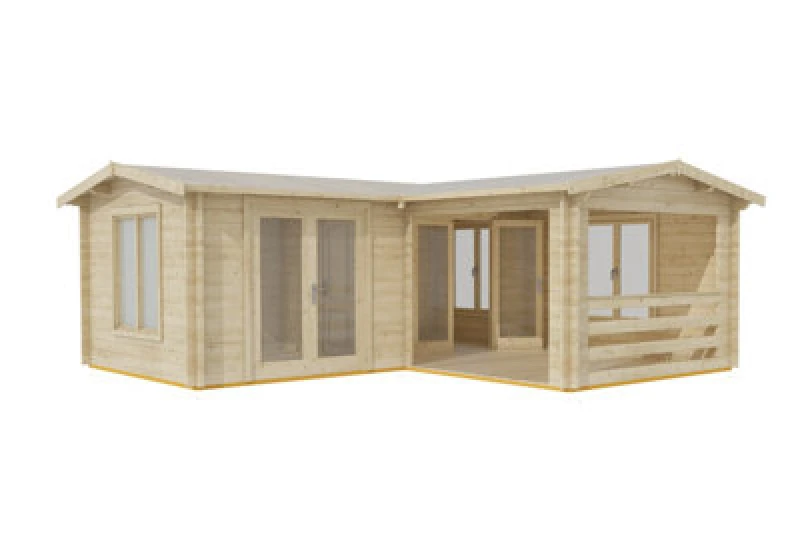 Image of Shire Suzy 18Gx18 44mm Log Cabin With Inside And Outside Areas