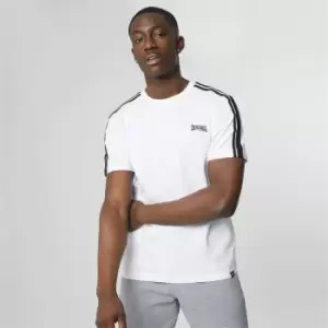Image of Lonsdale 2 Stripe Crew Tee - White