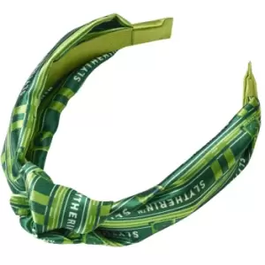 Image of Harry Potter Slytherin Knotted Headband (One Size) (Green/White)