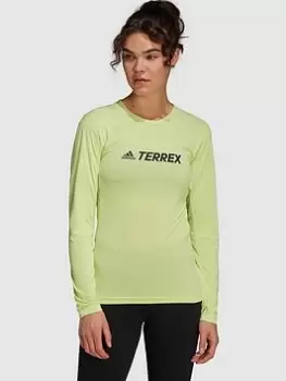 Image of adidas Terrex Trail Longsleeve Tee, Lime Size M Women