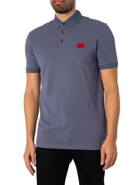 Image of HUGO Dereso232 Logo Slim Polo Shirt Open Blue M