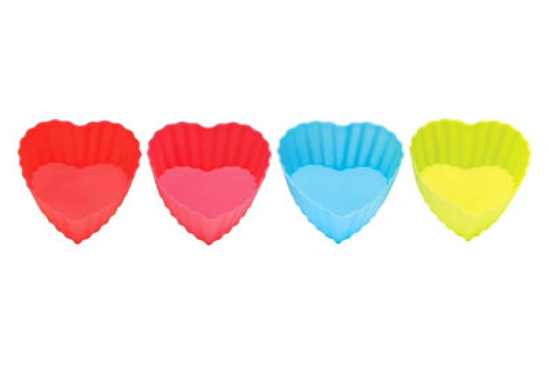 Image of Premier Housewares Silicone Moulds Set Of Four Heart Moulds Multi