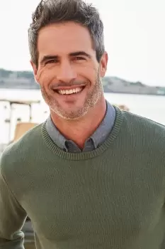 Image of Crew Neck Mock Shirt Jumper