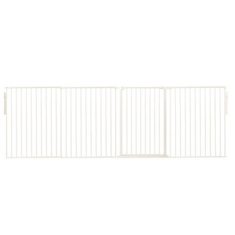 Image of Safetots Premium Extra Tall Room Divider, Up To 298Cm Wide, White, 105Cm Tall, Multi Panel Barrier For Baby And Toddler