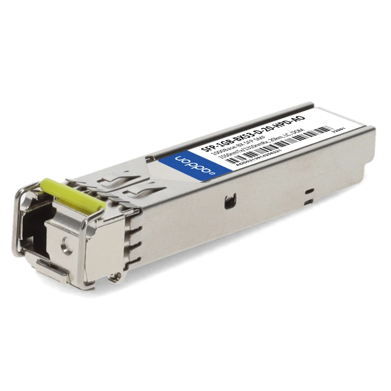 Image of AddOn Networks SFP-1GB-BX53-D-20-HPD-AO network transceiver module Fib