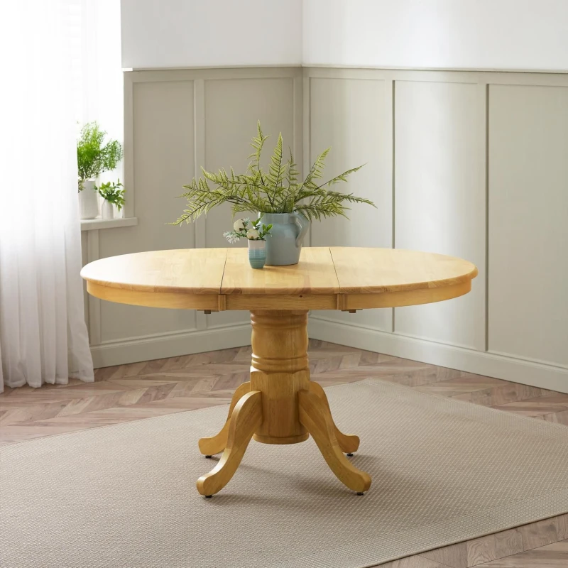 Image of FurnitureboxUK FurnitureboxUK Padstow Rustic Farmhouse Extending Solid Wood Dining Table in Light Oak Light Oak One Size Unisex 5056784304754