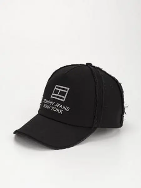 Image of Tommy Jeans Diamante Logo Graphic Cap - Black Women