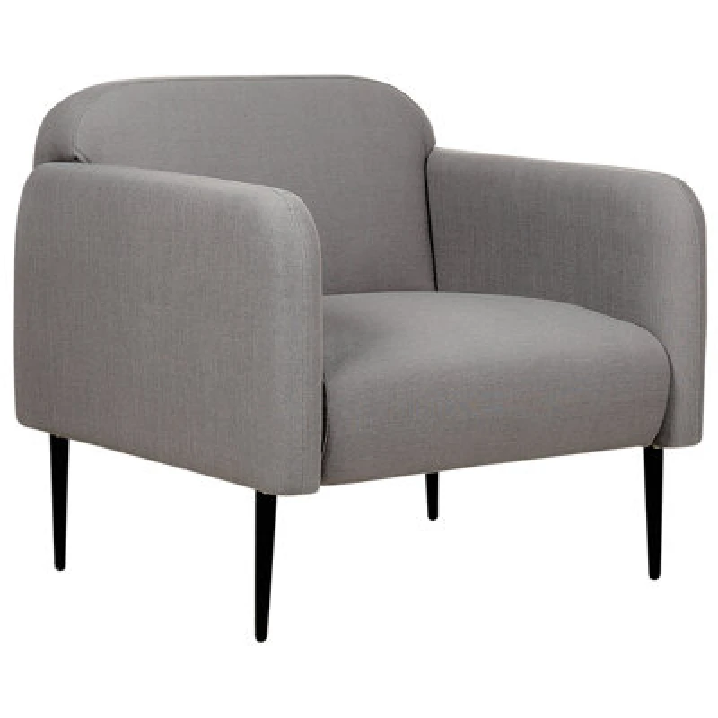Image of Beliani Retro Armchair Stouby Linen Grey