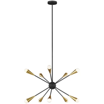 Image of Jax 10 Light Chandelier, Midnight Black, G9 - Elstead