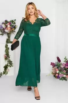 Image of Lace Pleated Maxi Dress