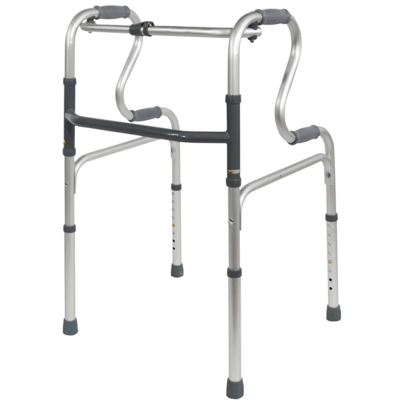 Image of Loops Dual Rise Lightweight Aluminium Folding Walking Frame - Height Adjustable Legs Multi