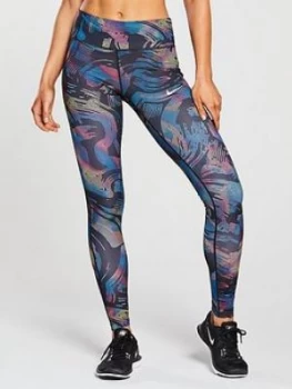 Image of Nike Run Power Essential Tight Print Black Size S Women