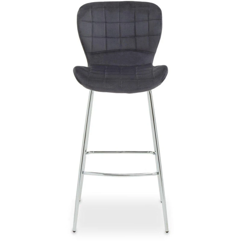 Image of Interiors by Premier Warton Grey Velvet Bar Chair Grey unisex One Size