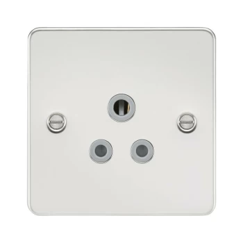 Image of Flat plate 5A unswitched socket - polished chrome with grey insert - Knightsbridge
